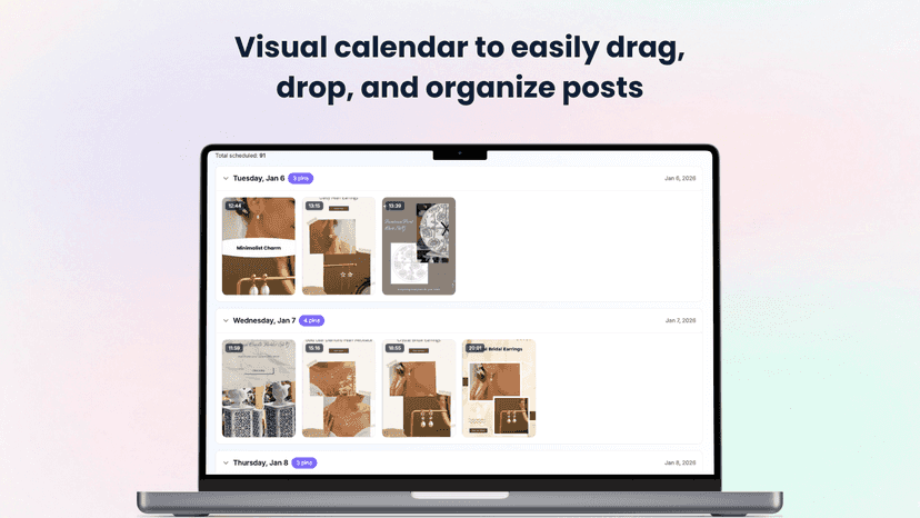 Design Instantly visual calendar for scheduling social posts