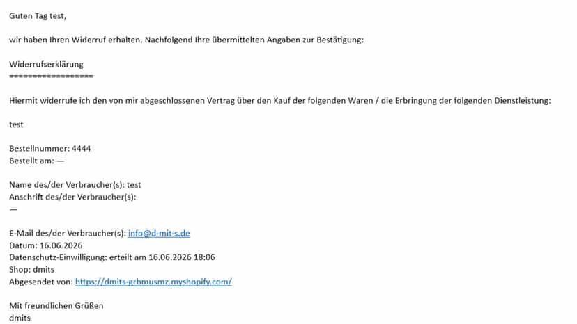 Kunden e-Mail