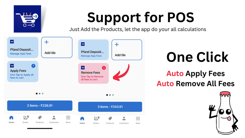 one click to remove , apply all fees