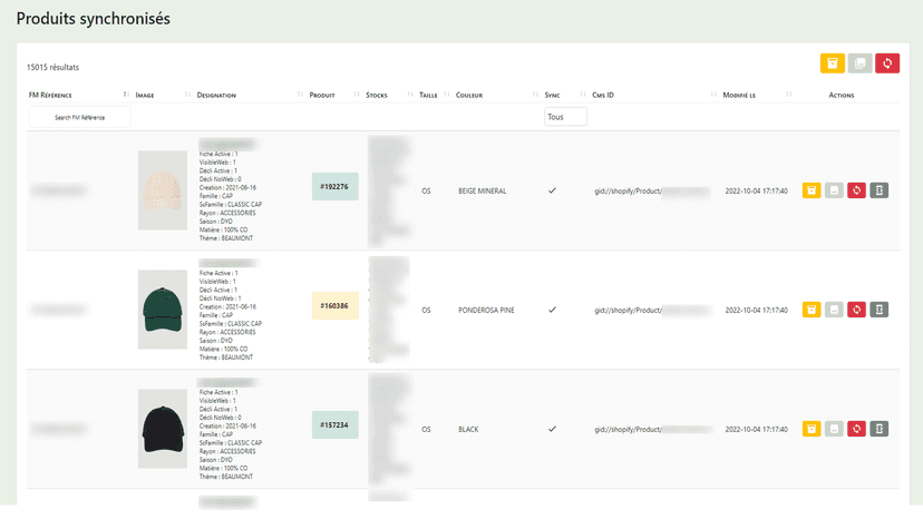 Manage Products / Images / Stocks