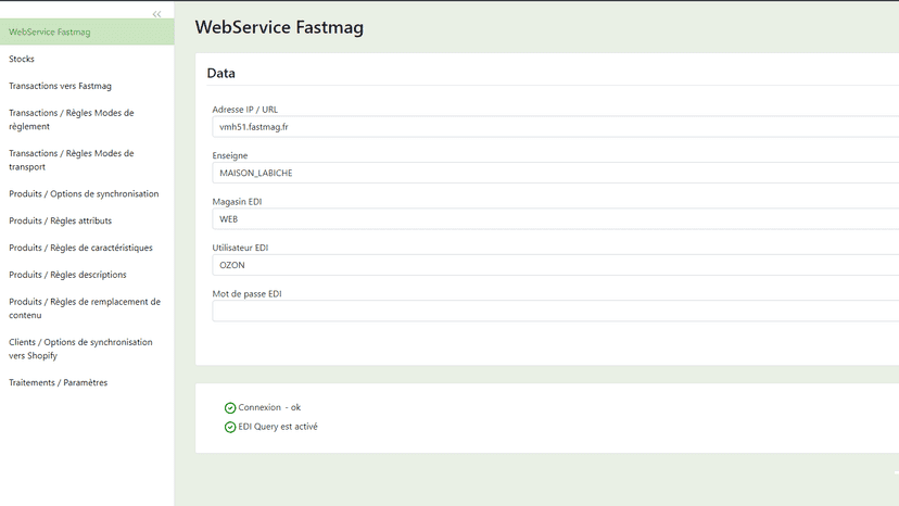 Connect to Fastmag WebService