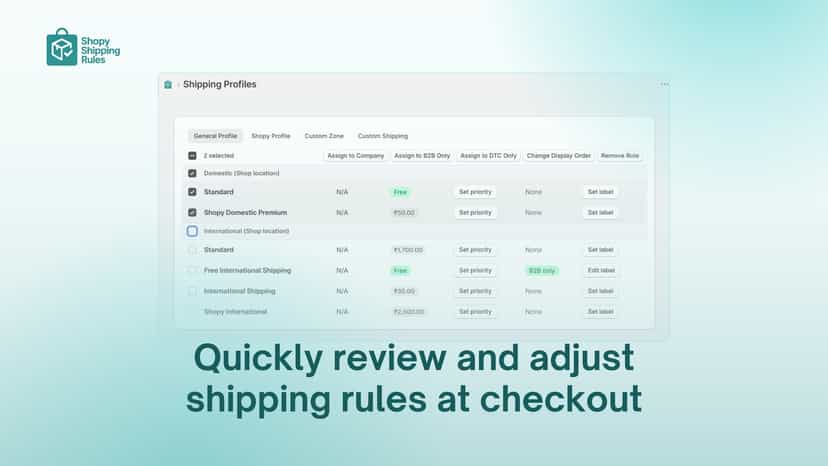 Shipping Rules at Checkout