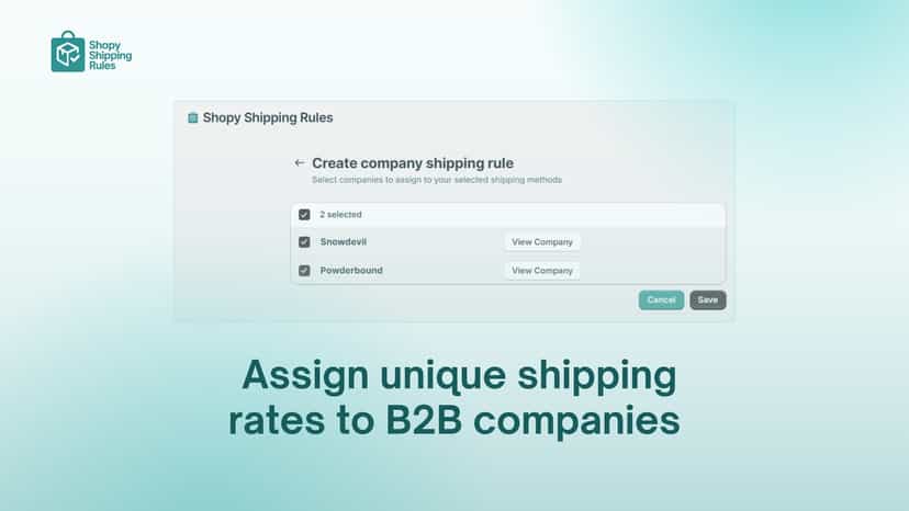 Unique Shipping Rates