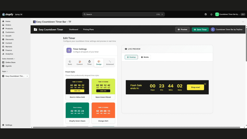 Fully customizable design (colors, fonts, sizes)