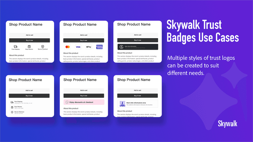 Grid of various payment and trust icons to select from.