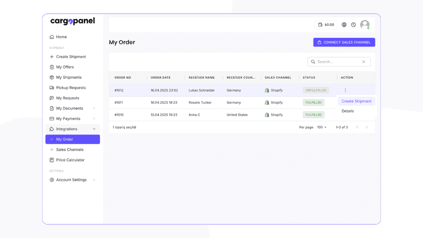 Track and manage your Shopify orders in one place.