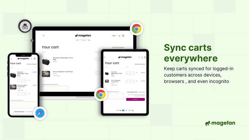 sync carts in shopify across devices