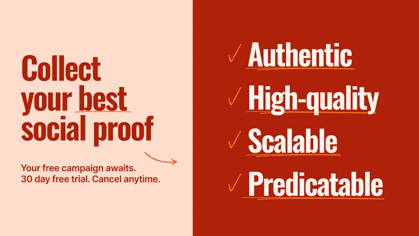Collect your best social proof. Start free now