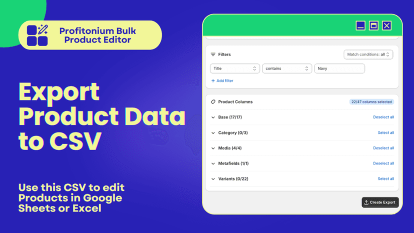 Export Product Data in CSV Format so as to edit them in excel