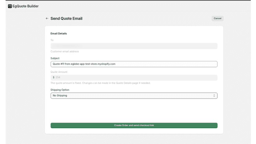 Admin Quote to Draft Order conversion Page