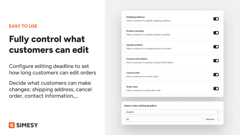 Fully control what customers can edit