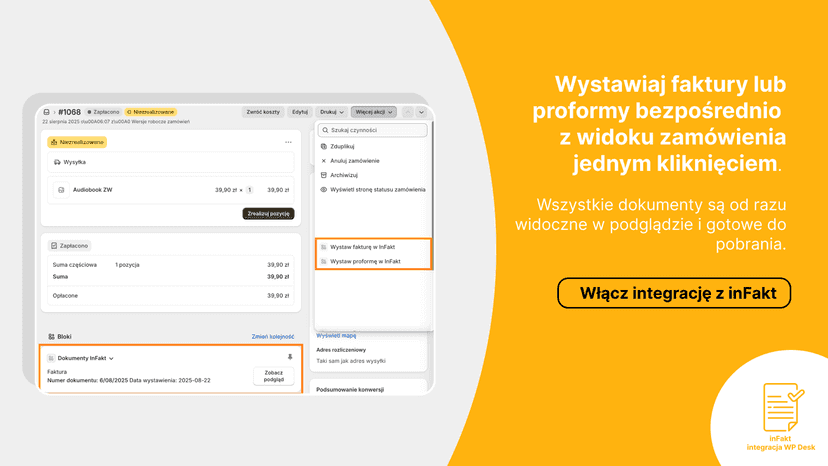 Automatyczne wystawianie faktur InFakt