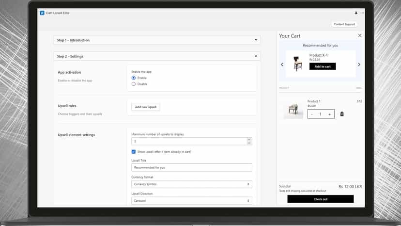 cart upsell main settings step 2