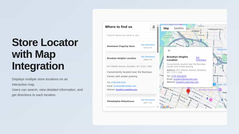 Store locator with map integration
