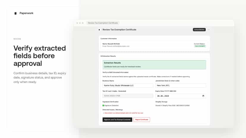 AI extraction review before approval
