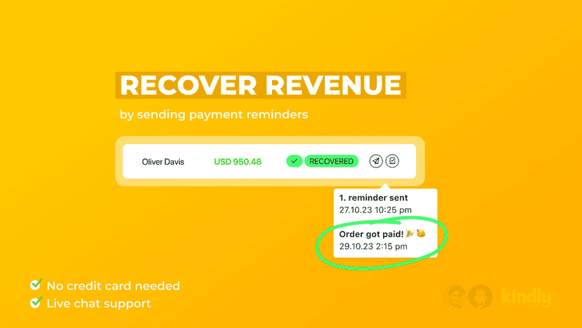 send payment reminders to customers with unpaid orders