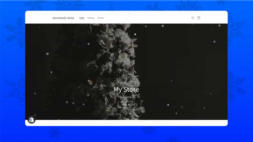 Snow fall on website