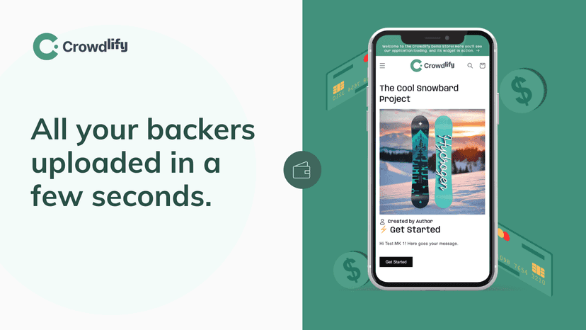 All your backers uploaded in a few seconds