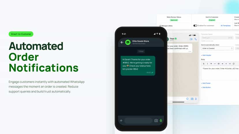 Automatic Order Updates Whatsapp