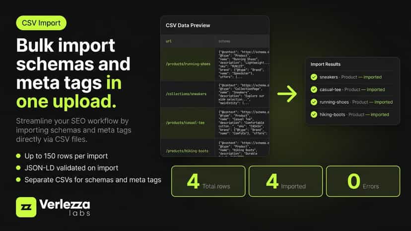 Bulk import schemas and meta tags in one upload