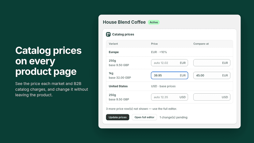 Catalog prices on every product page