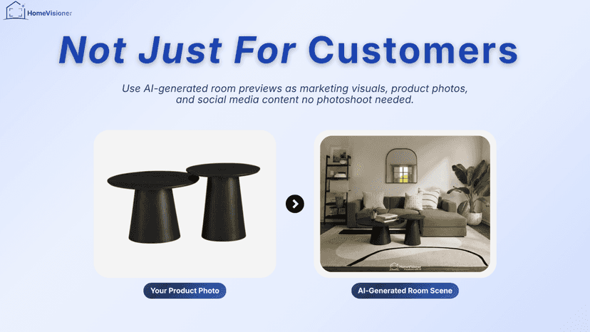 AI room scenes for marketing and product photos