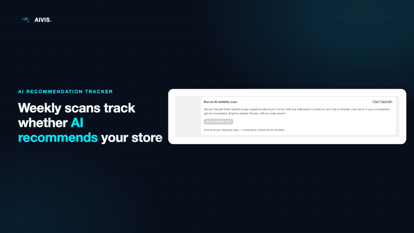 Weekly scans track whether AI recommends your store