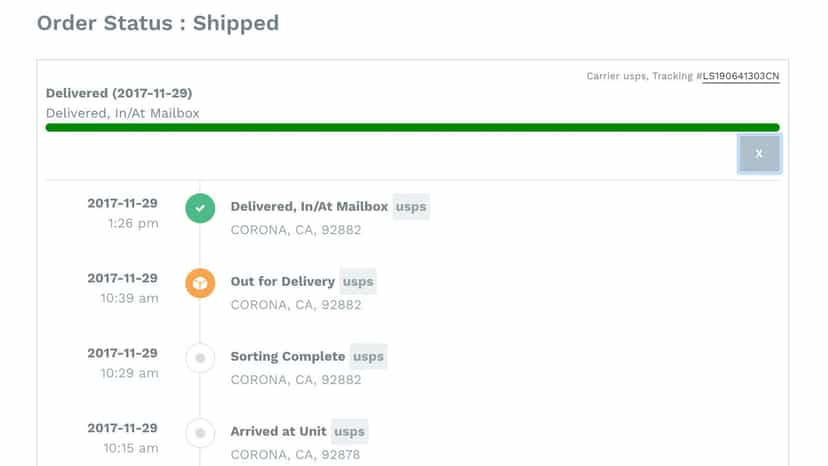 Real-time order tracking for your customer's when using Order Lo