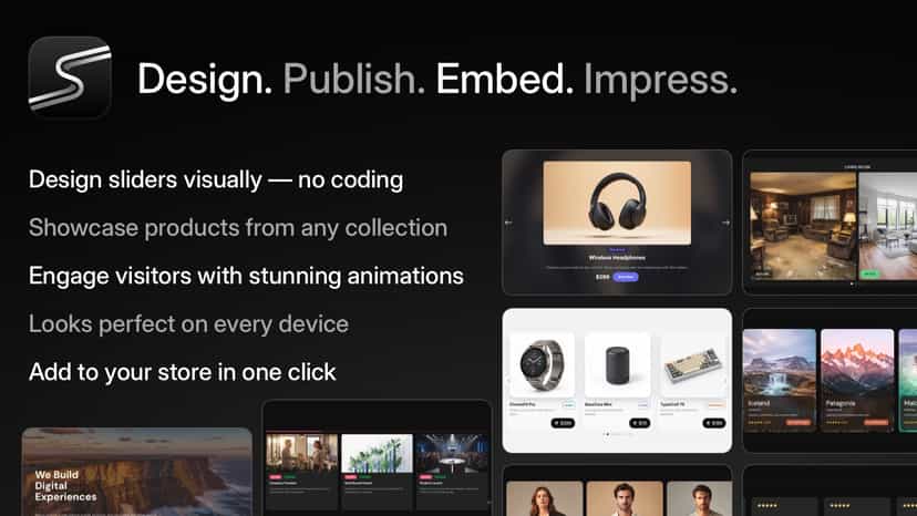 Swiper Studio. Design Publish Embed Impress.