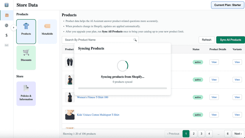 Sync store data to power accurate AI answers