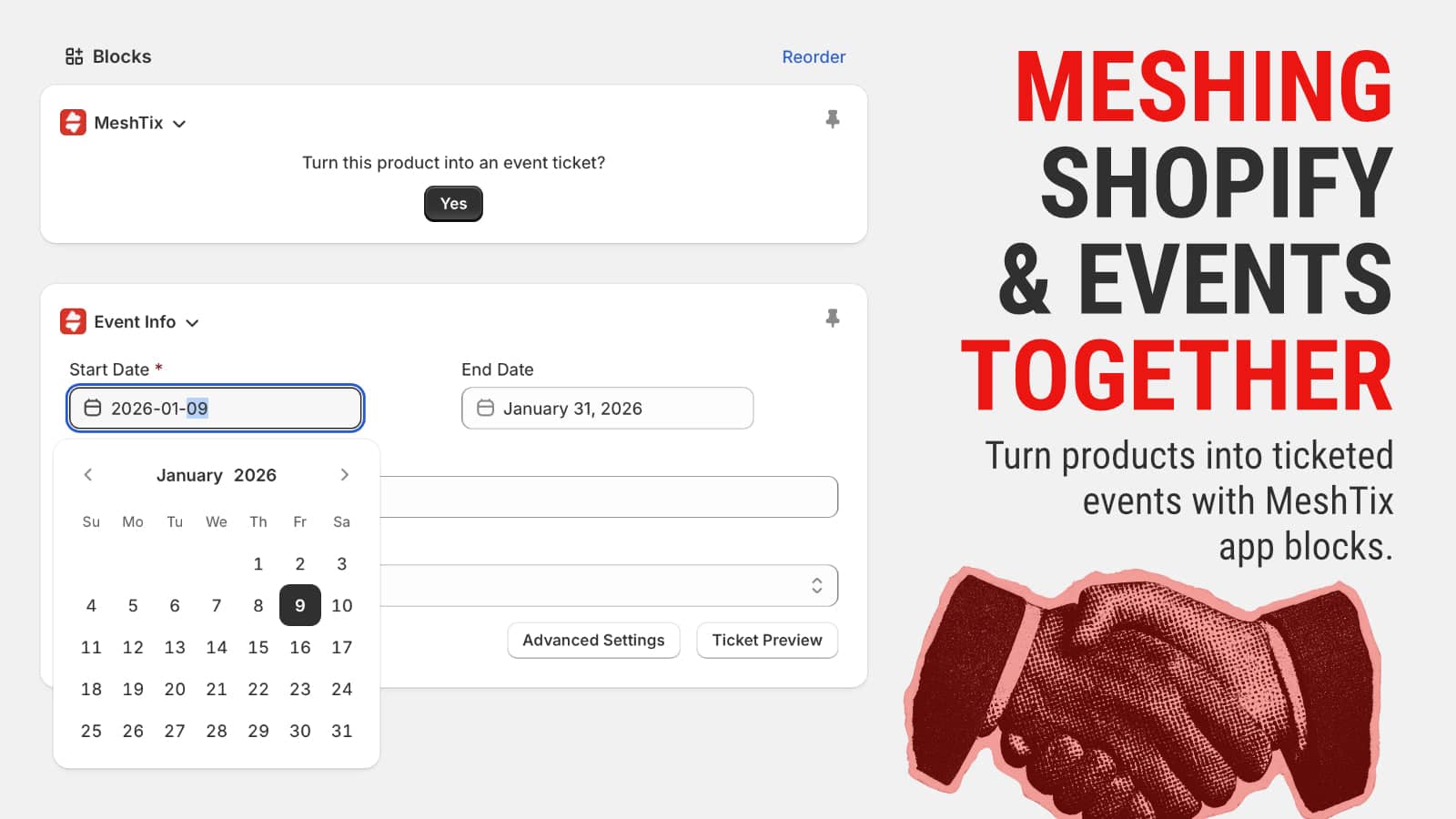 Meshing Shopify and events together