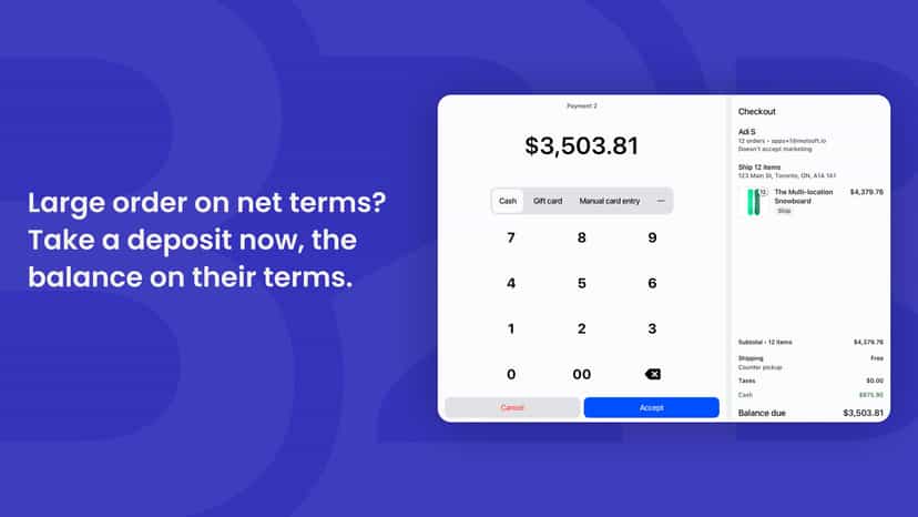 Large order on net terms? take a deposit now