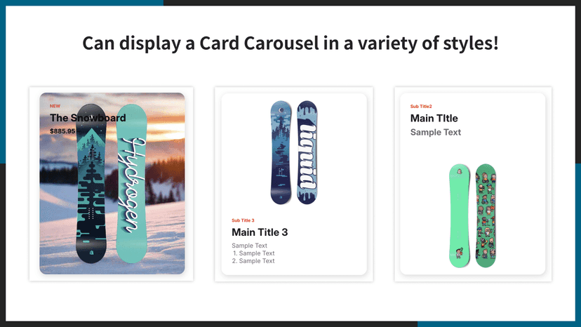 Customize card size, colors, and layout