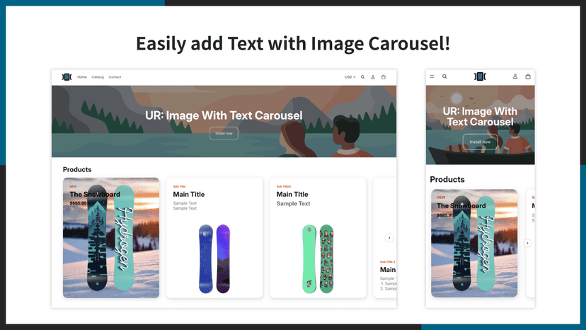 Card carousel on storefront
