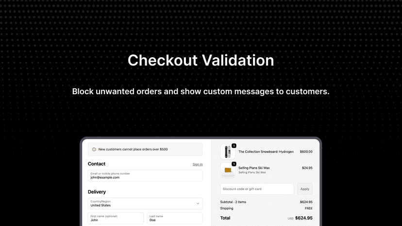 Checkout Validation