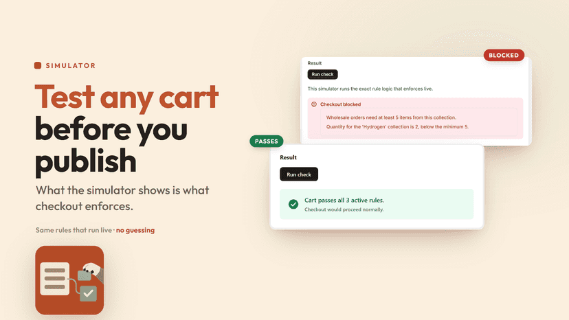 Simulator showing one cart blocked and one cart passing