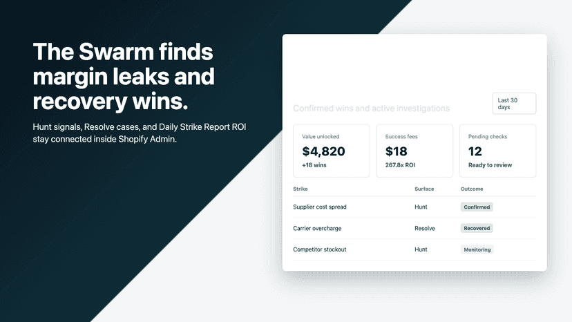 Margin Expansion page showing sourcing signals and pricing actio