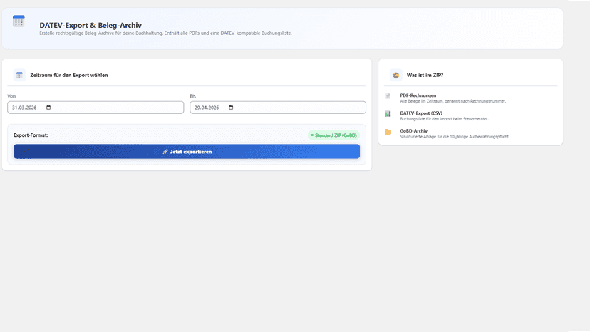 Datev Export view