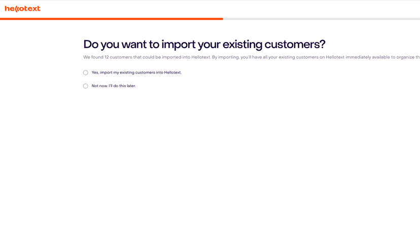 Customers import confirmation from Shopify on Hellotext