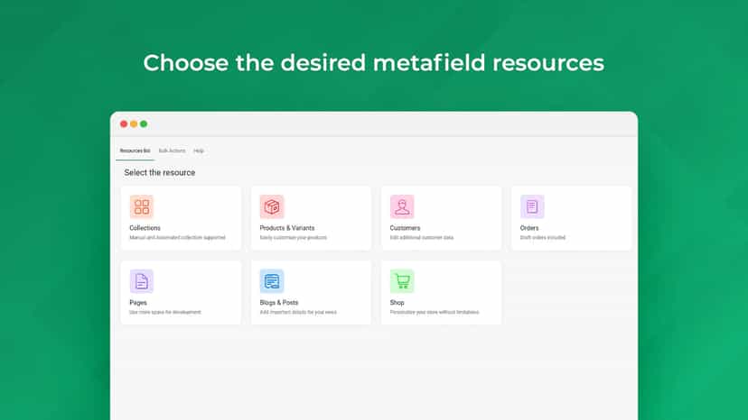 this image shows how to add metafields for collections
