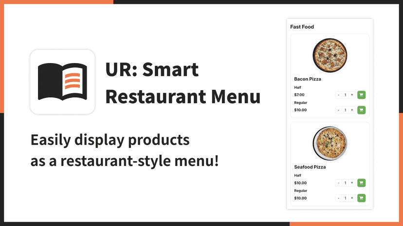 Easily display products as a restaurant-style menu!