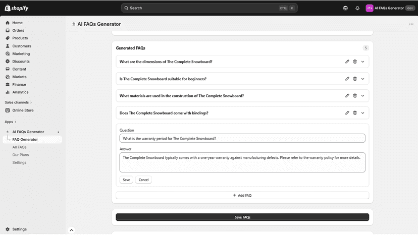 Review FAQs and Save