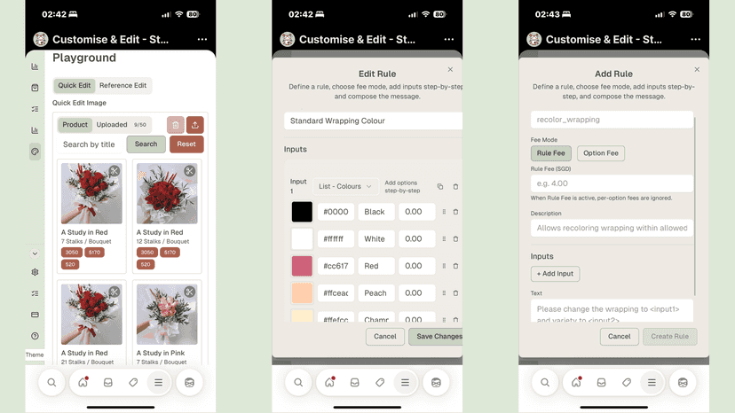 Experiment edits on mobile, add rules and live on storefront!