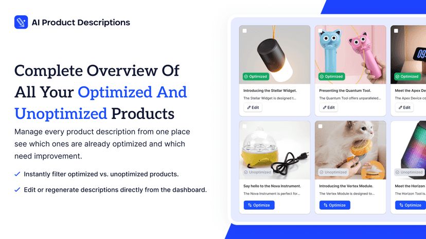 publish ai product descriptions