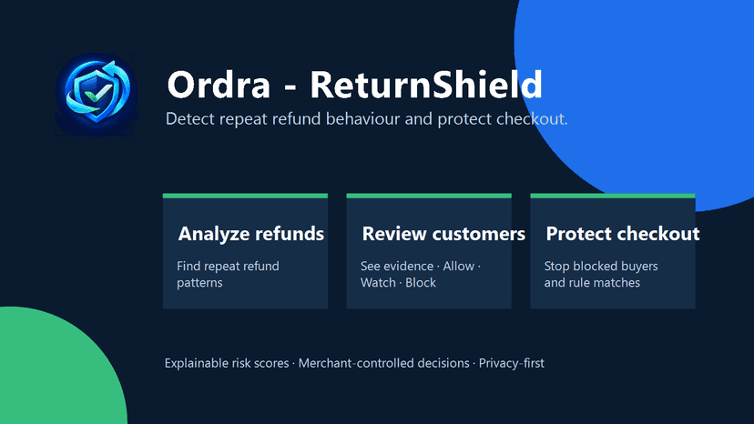 ReturnShield analyzes refund risk and protects checkout
