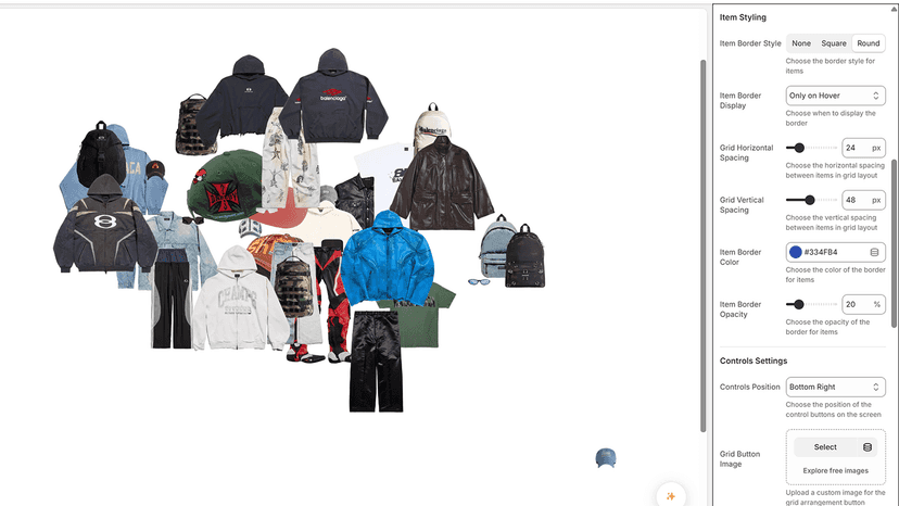 Randomized Option to scatter all items around Outfit Builder