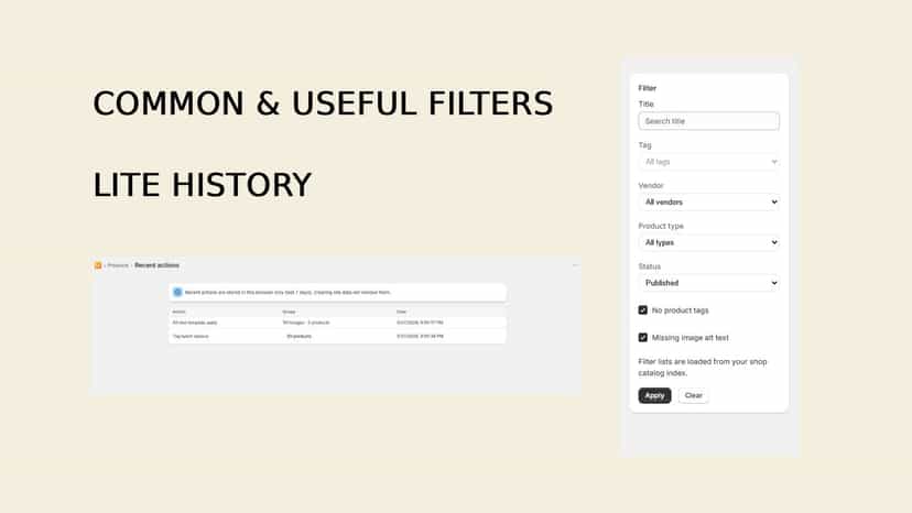 history and filters