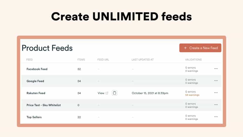 Create UNLIMITED Feeds