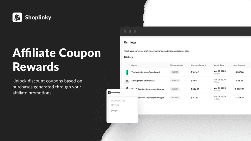 Affiliate Coupon Rewards (Earnings)