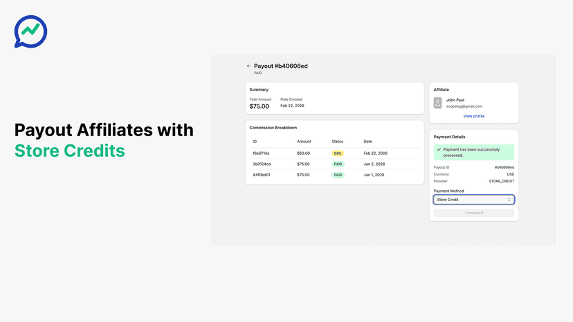 Payout Affiliates with Store Credits